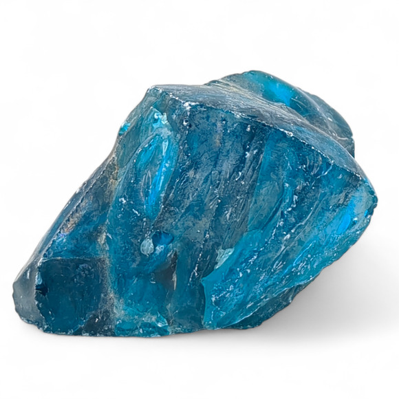 Sapphire Blue Art Glass Cullet Translucent Manganese Glowing Slag Glass #4GX81 - Picture 5 of 7